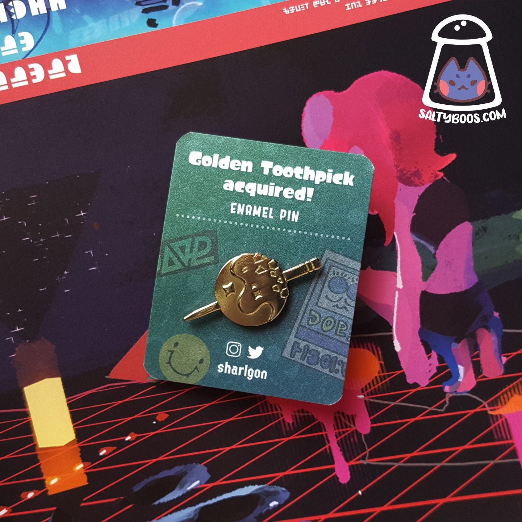 Splatoon 2 Octo Expansion Golden Toothpick Enamel Pin