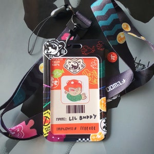 Splatoon 3 Salmon Run Grizzco ID Card Holder with Lanyard & Enamel Pin image 2