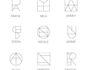Custom Name Tattoo Design: Modern Minimalist Art (Digital)