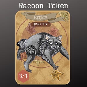 Ficha de mapache JIMOTHY // MTG // Ficha de críptido meme