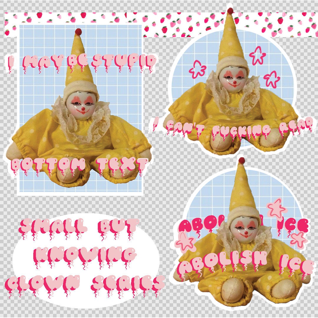 Small But Knowing Clown Sticker Series