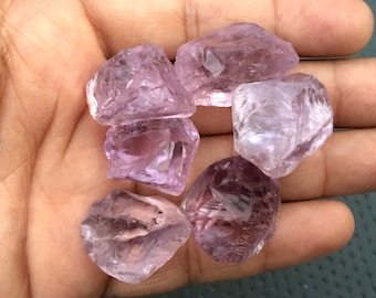 5 Raw Pink Amethyst Crystals: Natural Rough Gemstone (30-35 MM)