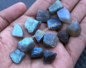 Beautiful 25 Pieces Rough Gemstone Size 8-10 MM Labradorite Amazing Garden Stone Natural Rough Labradorite Gemstone Mineral Blue Flashy Raw