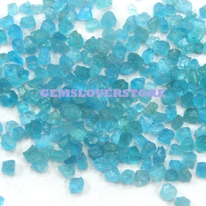 Neon Apatite 50 Pieces Rough Size 2-4 MM Untreated Beautiful Neon Blue Apatite Natural Rough Making Jewelry Raw Wholesale Price Raw Stone