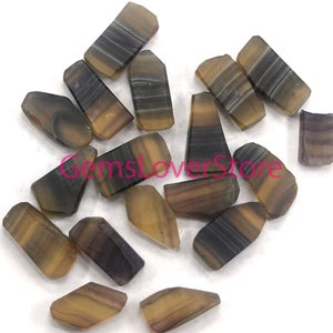 5 Raw Fluorite Gemstones: Multi Color Rough Stone, 30-35mm