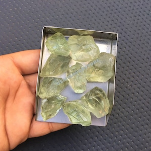 2 Pieces Raw Gemstone Sale Natural Green Amethyst Gemstone,Size 22-30 MM Unpolished Green Amethyst Raw, Super Quality Green Amethyst Rough