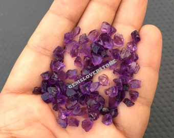 50 Tiny Raw Amethyst Gemstones: February Birthstone, 2-4mm