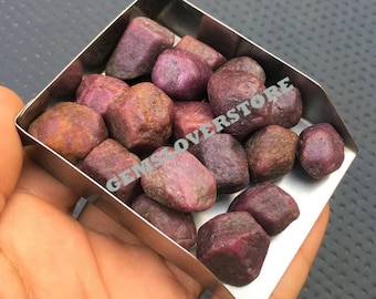 10 Untreated Ruby Rough Stones: Natural Red Ruby Crystals (16-20 MM)