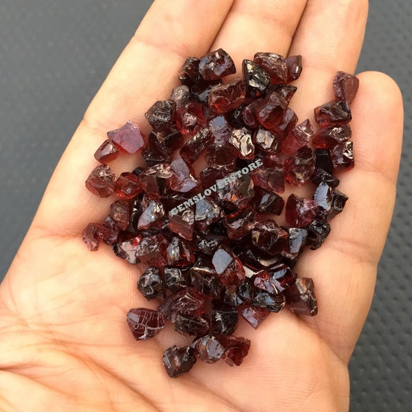 50 Piece Garnet Rough,Size 4-6 MM Gemstone Rough,natural Red Garnet Raw,Loose Gemstone Making Jewelry,Healing Crystal Red Garnet Gemstone