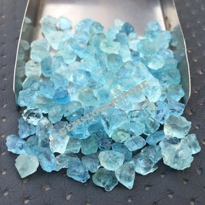 50 Blue Aquamarine Raw Gemstone Roughs (6-8 MM)