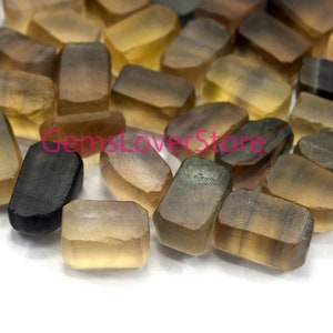 10 Multi Color Fluorite Chunks: Raw Gemstone Pieces (14-16 MM)