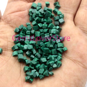 50 Pieces Antique Raw Natural Green Malachite Gemstone ,Size 2-4 MM Unpolished Green Malachite Raw, Making Jewelry Throat Chakra Rough