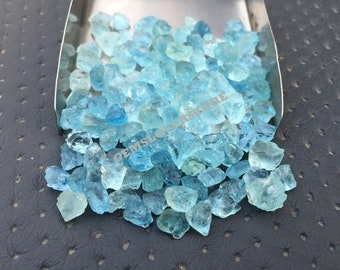 50 Pieces Aquamarine 4-6 MM Raw, Natural Aquamarine Raw Rough Gemstone,Blue Aqua Raw Stone, Semi Precious Gemstone, Blue Aquamarine Gemstone