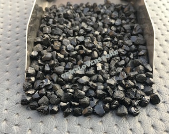 50 Raw Black Spinel Gemstones: Natural Rough Crystals (2-4 MM)