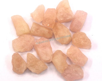 5 Pink Morganite Rough Gemstones (16-20 MM): Untreated Chakra Healing Crystals