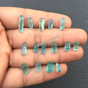 10 Piece Pencil Raw 4x8-5x11 MM Antique Rough,Natural Apatite Gemstone Rough, Natural Raw,Healing Crystals and Stones Rough,Blue Apatite Raw