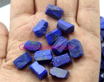 10 Pieces Wonderful Deep Blue Lapis Size 14-16 MM Mineral Rough Natural Lapis Lazuli Gemstone Untreated Raw Making Jewelry