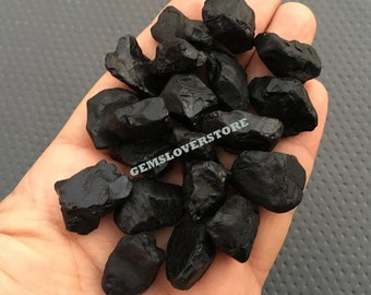 10 Cristais Naturais Brutos de Espinélio Preto: Gema de Cura (20-24 mm)