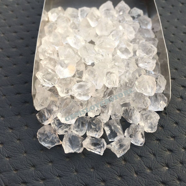 50 Pieces Clear Quartz Size 6-8 MM Rough, Natural Clear Quartz Crystal Gemstone, Brazilian Clear Quartz Crystal Gemstones,Crystal Gemstone