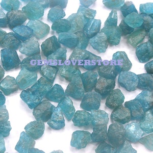 Handcrafted Raw Size 10-12 MM Blue Apatite Is Great For Developing Self-Confidence 25 Pieces Raw Natural Neon Blue Apatite Gemstone Rough