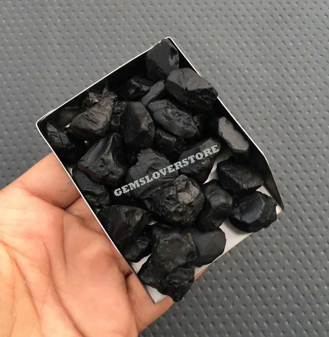 Ancient ブラックメタル　BLACKL 10 Raw Black Spinel Gemstones: Natural Untreated Stones (18-20 MM