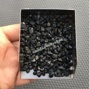 50 Black Spinel Rough Gemstones: Natural Raw Crystals (4-6 MM)