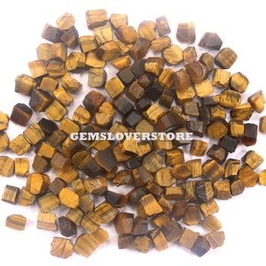 50 Raw Tiger&#39;s Eye Gemstone Crystals: Natural Rough Stones (4-6 MM)