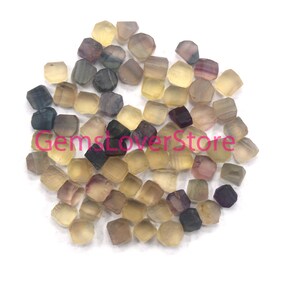 50 Raw Fluorite Crystals: Natural Untreated Gemstone (6-8 MM)