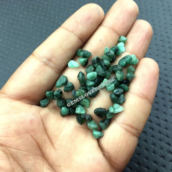 50 Pieces Emerald 4-6 MM Raw Green Gemstone Rough, May Birthstone Emerald Rough,Natural Emerald,Making Emerald Jewelry Rough Wholesale Raw