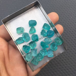 25 Pieces Raw 8-10 MM Raw Blue Apatite Gemstone,Natural Blue Apatite Raw Stone,Apatite Rough Gemstone,Apatite Raw Loose Gemstone Rough image 4