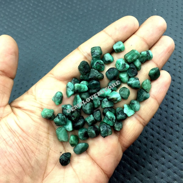 50 Pieces Emerald 6-8 MM Raw Natural Rough, May Birthstone Emerald Rough,Natural Emerald Gemstone,Making Emerald Jewelry Rough Wholesale Raw