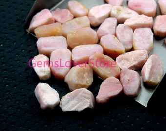 5 Gemas Brutas de Opala Rosa Peruana: Cristais Robustos para Cura (18-20 mm)