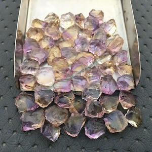 50 Pieces Amethyst Citrine Mixture Raw Size 6-8 MM,Natural Raw Ametrine Rough,Ametrine Stones Bulk Lot Untreated Ametrine Crystal Rough