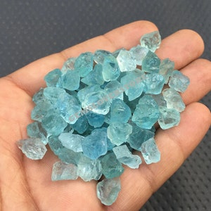 25 Pieces Aqua Raw 8-10 MM,Blue Aquamarine Gemstone,Natural Aquamarine Raw Stone,Aquamarine Rough Gemstone,Aquamarine Loose Gemstone Rough