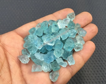 25 Pieces Aqua Raw 8-10 MM,Blue Aquamarine Gemstone,Natural Aquamarine Raw Stone,Aquamarine Rough Gemstone,Aquamarine Loose Gemstone Rough