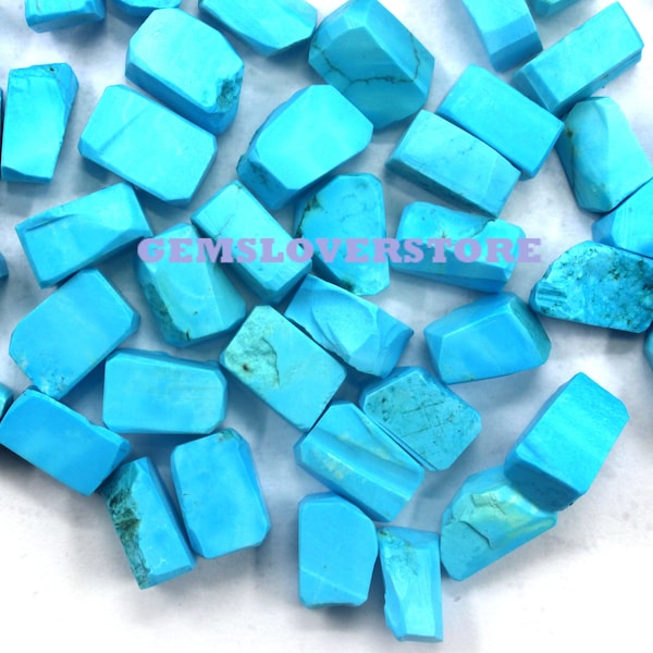 25 Pieces Turquoise Raw Size 12-14 MM Rough, Healing Crystals Raw, Unpolished Birthstone Raw Top Quality Turquoise Rough Making Jewelry