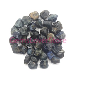 15 peças de safira bruta 8-10 mm, safira bruta solta sem tratamento, safira azul natural bruta, safira bruta de grau fino