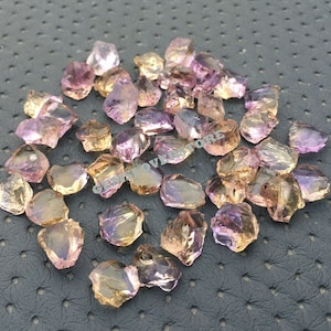Raw Ametrine Gemstone: 25 Multi-Color Loose Crystals (8-10 MM)