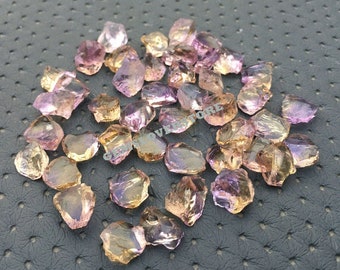 Raw Ametrine Gemstone: 25 Multi-Color Loose Crystals (8-10 MM)