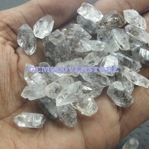 5 Pieces Genuine Herkimer 16-18 MM Rough AAA Grade Stone Raw Terminated Quartz Raw Natural Herkimer Diamond Gemstone Making Diamond Jewelry