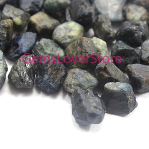 10 Raw Blue Sapphire Gemstones: Natural Rough Crystals (10-12 MM)