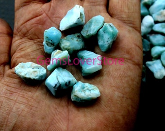 10 Larimar Rough Stones: Natural Untreated Gemstone (16-18 MM)