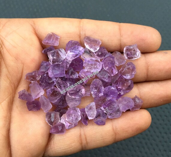 50 Natural Pink Amethyst Rough Gemstones (6-8 MM)