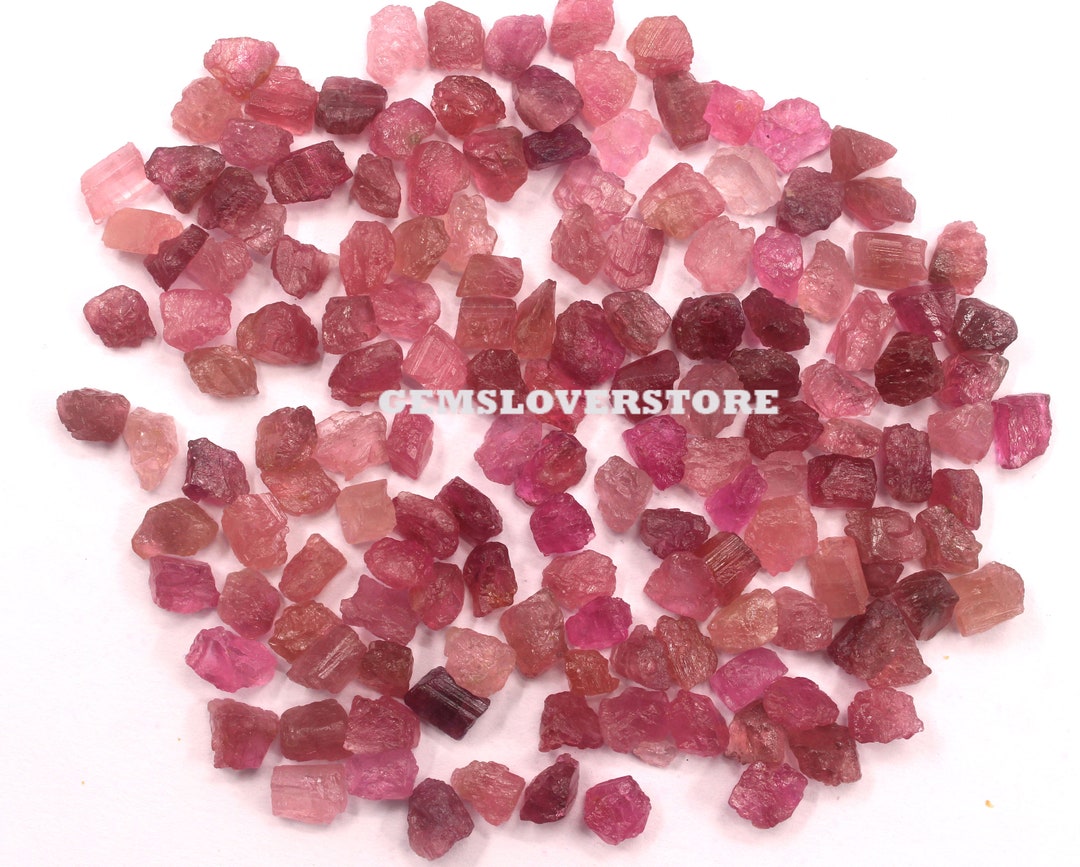 Rew Pink 50 Raw Pink Tourmaline Gemstone Crystals: Natural Energized Rough (6-8 ...