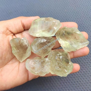 1 Piece Natural Green Amethyst Gemstone Rough,Size 30-40 MM Unpolished Large Green Amethyst Raw,Green Amethyst Making Jewelry Green Amethyst