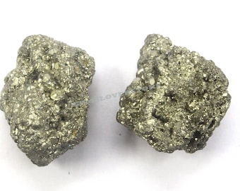 Rough Pyrite Palm Stone: Natural Druzy Fools Gold Crystal