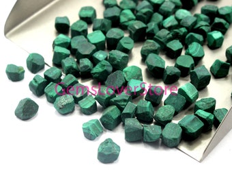 50 Raw Malachite Gemstone Pieces: Natural Mineral Crystals (6-8 MM)
