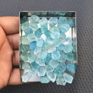 50 Pieces Genuine Aquamarine 10-12 MM Raw,Natural Blue Aquamarine Gemstone Raw,Aquamarine Rough Gemstone, Loose Gemstone Aquamarine Crystal