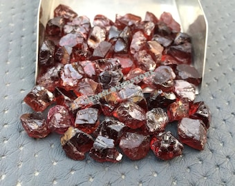 25 Raw Red Garnet Gemstones: Natural Untreated Rough Crystals (8-10 MM)