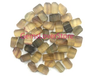 25 Raw Fluorite Gemstone Chunks: Natural Crystal for Jewelry Making (12-14 MM)
